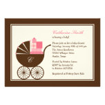 Invitation douce de baby shower de voiture d'enfan