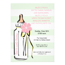 Invitation douce de douche de bouteille de bébé