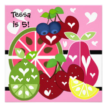 Invitation douce fruitée d'anniversaire