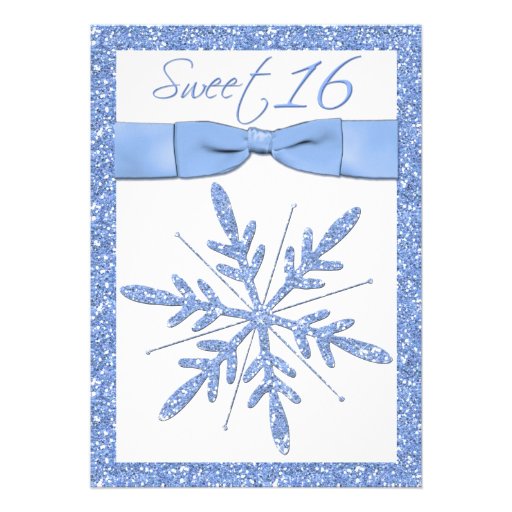 Invitation du bonbon 16 à flocon de neige de bleu 