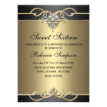 Invitation élégant d'anniversaire d'or de perle du