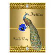 Invitation élégante de paon d'or