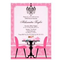 Invitation élégante de thé de damassé et de lustre