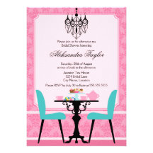 Invitation élégante de thé de damassé et de lustre