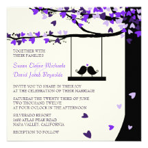 Invitation en baisse de mariage de chêne de coeurs
