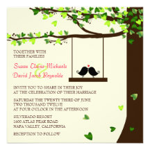 Invitation en baisse de mariage de chêne de coeurs