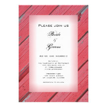 Invitation en bois de mariage campagnard de grange