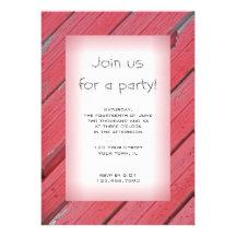 Invitation en bois de partie de grange rouge rusti