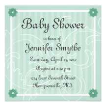 Invitation en bon état de baby shower de fleur de 