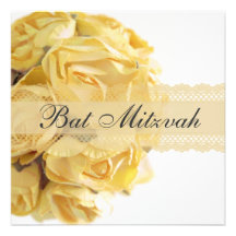 Invitation exquise de bat mitzvah de roses jaunes