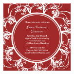 Invitation floral de fantaisie de Quinceanera (rou