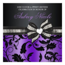 Invitation floral de sweet sixteen de remous avec 