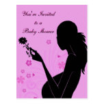Invitation florale de baby shower cartes postales
