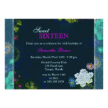 Invitation florale de sweet sixteen