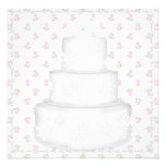 INVITATION FLORALE ÉLÉGANTE DE GÂTEAU DE MARIAGE D