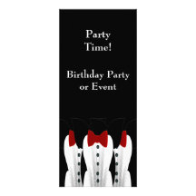 Invitation Formal Birthday Black Red Tie Suit 3 Lo
