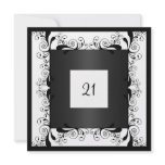 Invitation Glamour White Black Floral