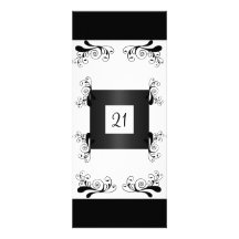 Invitation Glamour White Black Floral