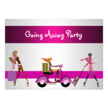 Invitation Going Away Party Girls Bike Luggage Fun