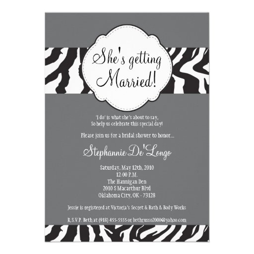 invitation grise de douche de Brida de rayure de z
