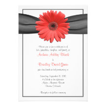 Invitation grise de ruban de marguerite de corail 