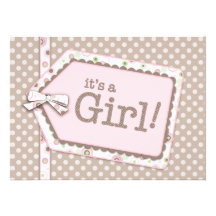 Invitation heureuse de baby shower de fille d'étiq