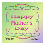 Invitation heureuse du jour de mère