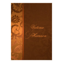 Invitation II d'en cuivre et de Brown mariage dama