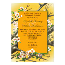 invitation jaune élégante de dîner de répétition