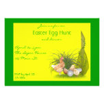Invitation jaune et verte mignonne de Pâques