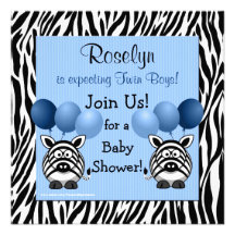 Invitation jumelle de baby shower de garçons de zè