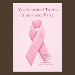 Invitation libre d'anniversaire de Cancer rose de  invitations