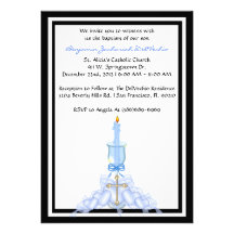Invitation MIGNON bleu de communion/baptême