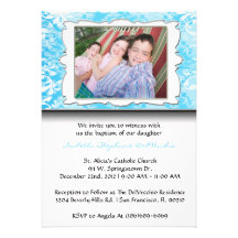 Invitation MIGNON bleu de communion/baptême
