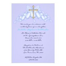 Invitation MIGNON bleu de communion/baptême