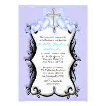 Invitation MIGNON bleu de communion/baptême