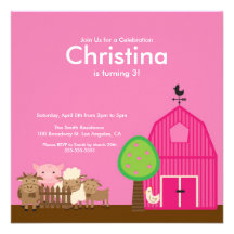 Invitation mignon de fête d'anniversaire d'animaux