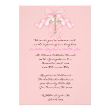 Invitation MIGNON rose de communion/baptême