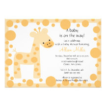Invitation mignonne de baby shower de girafe