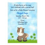 Invitation mignonne de baby shower de poney pour d