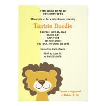 Invitation mignonne de baby shower du lion 5x7 de 