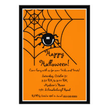 Invitation mignonne de partie de Sprider Halloween