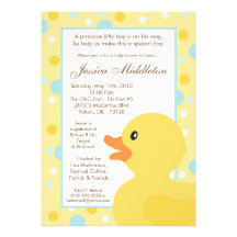 invitation mignonne en caoutchouc de baby shower d