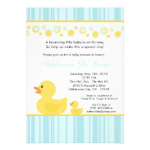 invitation mignonne en caoutchouc jaune du baby sh