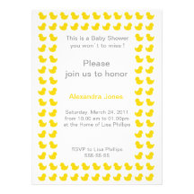 Invitation mignonne en caoutchouc pour le jaune de