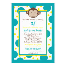 invitation moderne de fête d'anniversaire de singe