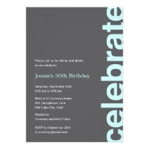 Invitation moderne de partie de célébration - turq