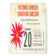 Invitation moderne rose orange de mariage de margu