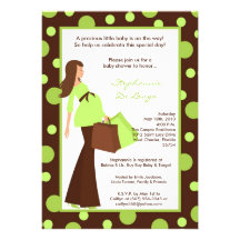 invitation moderne verte de baby shower de maman d