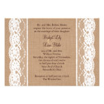 Invitation moyen de toile de jute et de mariage de invitations